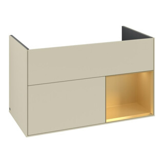 V&B Waschtischunterschrank Finion Reg re Gold matt, Silk Grey Matt Lacquer