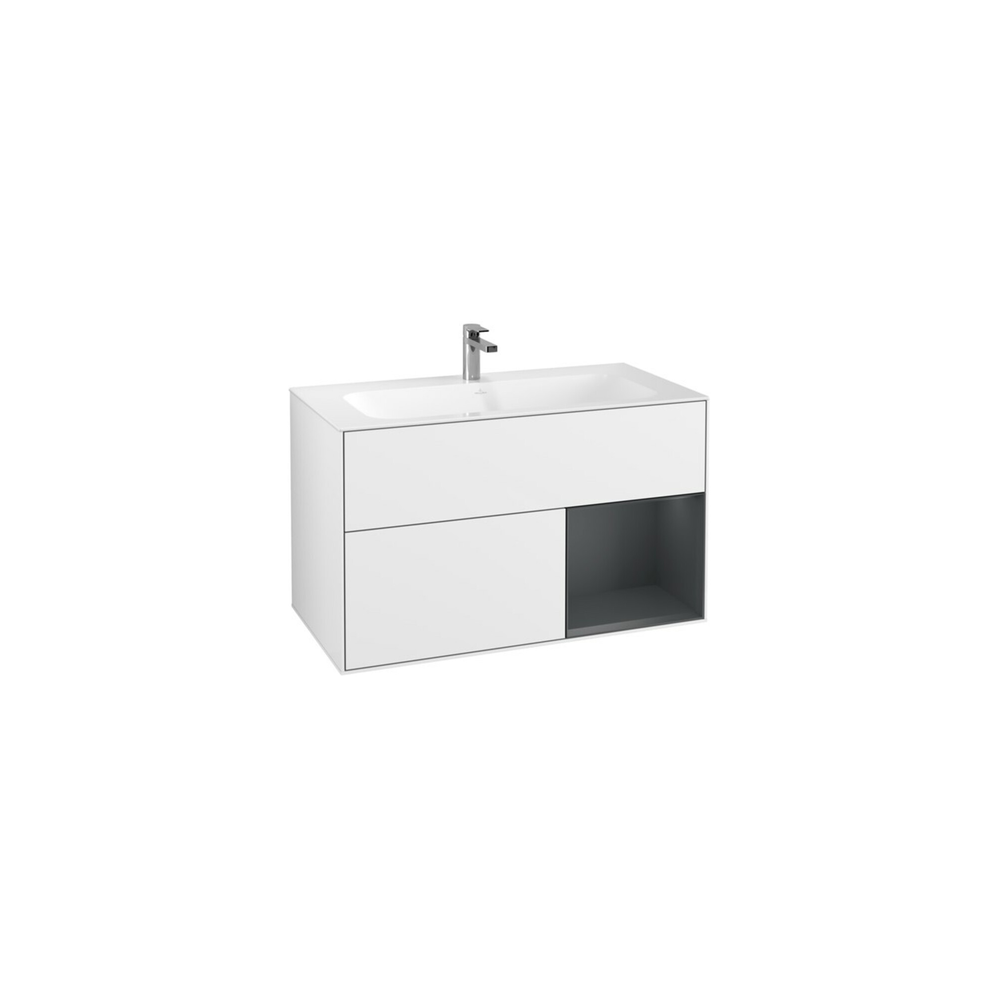 V&B Waschtischunterschrank Finion Reg re md bl. m Lac, glo white lacquer ; Villeroy & Boch