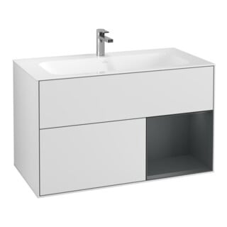 V&B Waschtischunterschrank Finion Reg re md bl. m Lac, White matt lacquer