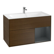 V&B Waschtischunterschrank Finion Reg re md bl. m Lacquer, Walnut veneer