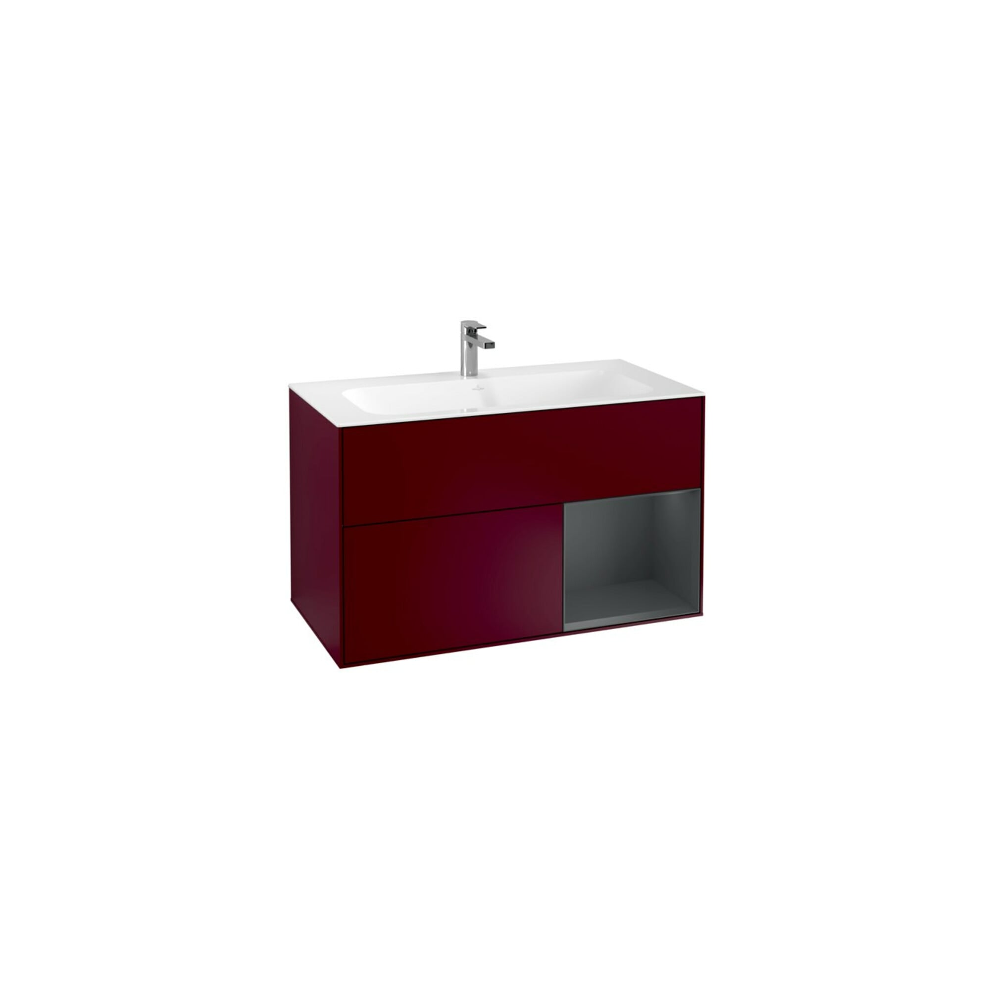 V&B Waschtischunterschrank Finion Reg re md Blue Matt Lacquer, Peony Matt ; Villeroy & Boch
