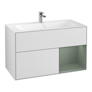 V&B Waschtischunterschrank Finion Reg re Oli. m Lac, White matt lacquer