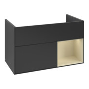 V&B Waschtischunterschrank Finion Reg re si Gr m Lac, Black matt lacquer