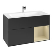 V&B Waschtischunterschrank Finion Reg re si Gr m Lac, Black matt lacquer-3