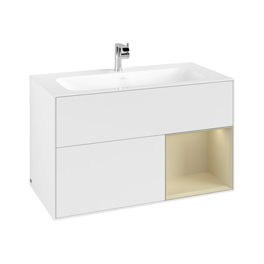 V&B Waschtischunterschrank Finion Reg re si Gr m Lac, White matt lacquer