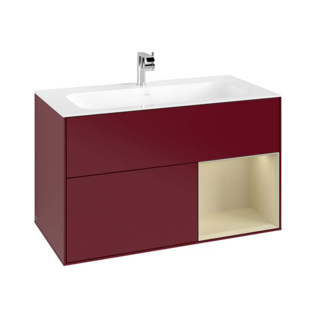 V&B Waschtischunterschrank Finion Reg re si Grey Matt Lacquer, Peony Matt