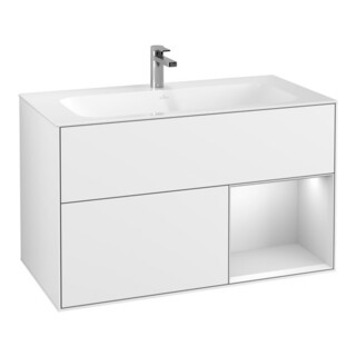 V&B Waschtischunterschrank Finion Reg re wh. m Lac, Glossy white lacquer