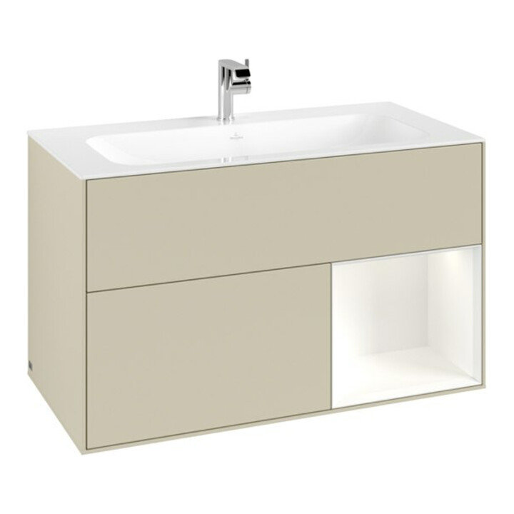 V&B Waschtischunterschrank Finion Reg re wh. m Lac, Silk Grey Matt Lacquer