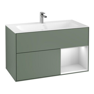 V&B Waschtischunterschrank Finion Reg re wh. m lacquer, Olive Matt Lacquer