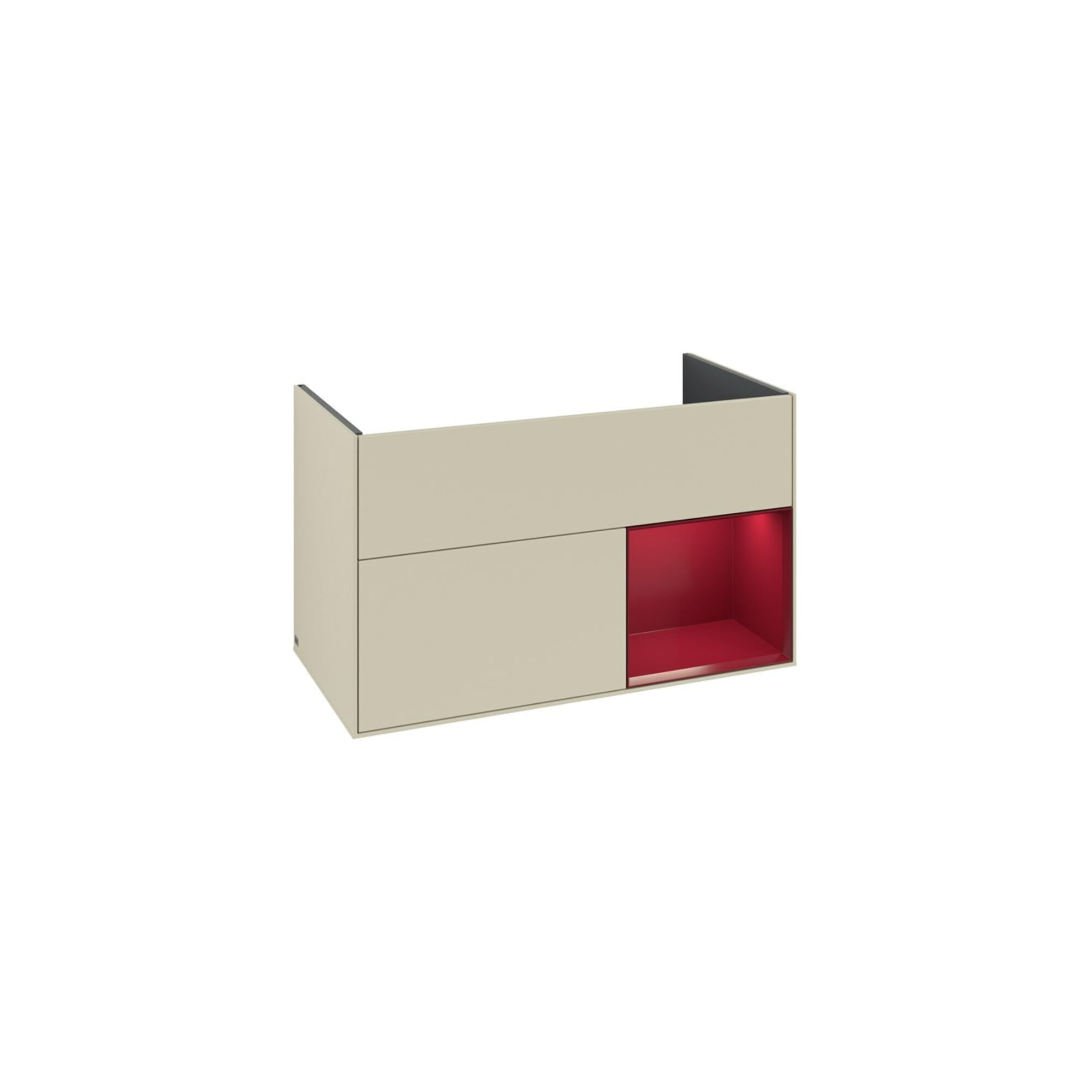 V&B Waschtischunterschrank Finion Reg rechts Peony, Silk Grey Matt Lacquer ; Villeroy & Boch