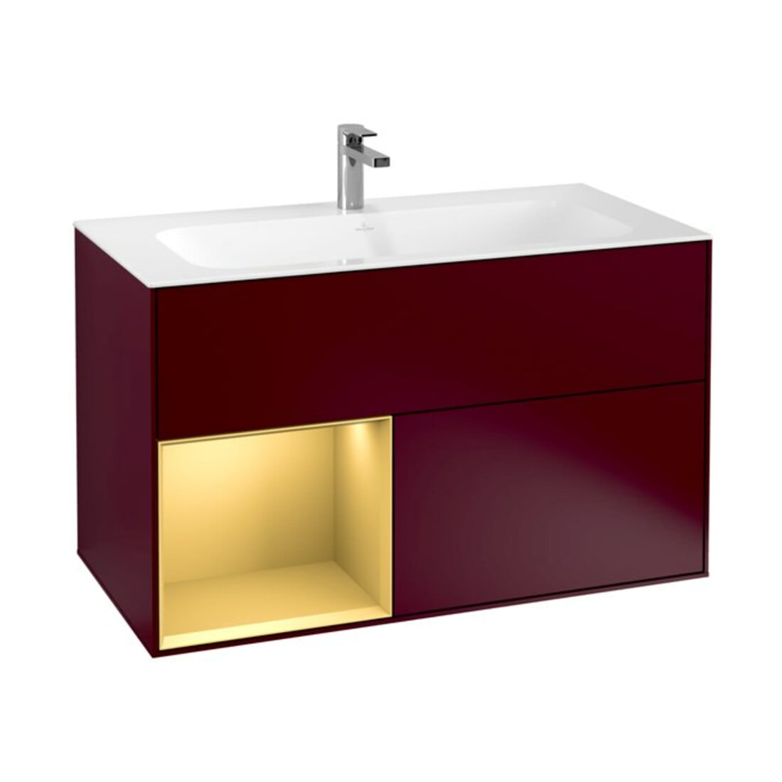 V&B Waschtischunterschrank Finion Regal links Gold matt, Peony Matt