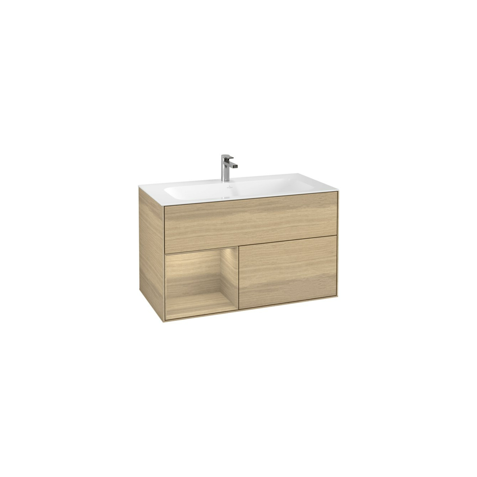 V&B Waschtischunterschrank Finion Regal links Oak Veneer, Oak Veneer ; Villeroy & Boch