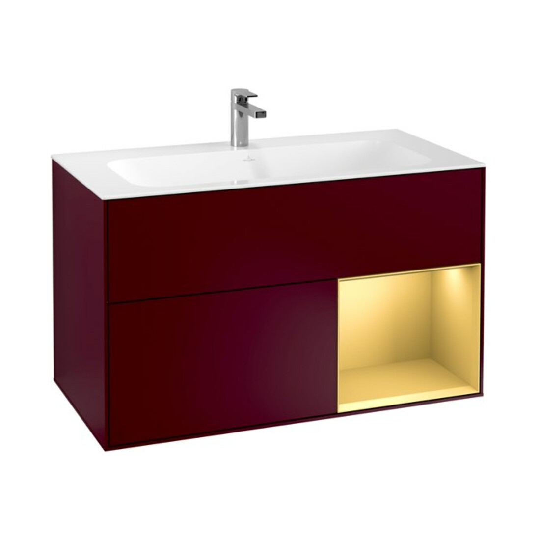 V&B Waschtischunterschrank Finion Regal rechts Gold matt, Peony Matt