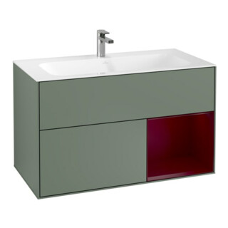 V&B Waschtischunterschrank Finion Regal rechts Peony, Olive Matt Lacquer