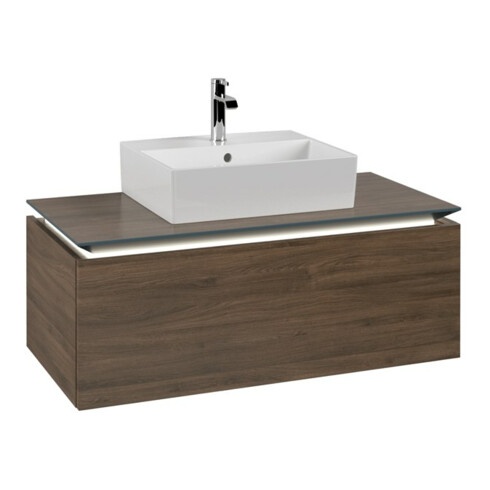 V&B Waschtischunterschrank Legato 100x38x50cm, WT m, m LED, Ariz. Oa