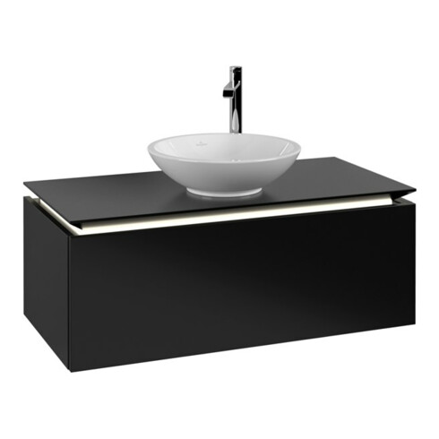 V&B Waschtischunterschrank Legato 100x38x50cm, WT m, m LED, bl ma Lac