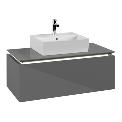 V&B Waschtischunterschrank Legato 100x38x50cm, WT m, m LED, glo Gr