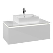 V&B Waschtischunterschrank Legato 100x38x50cm, WT m, m LED, glo wh.