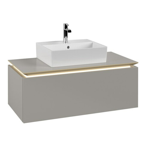 V&B Waschtischunterschrank Legato 100x38x50cm, WT m, m LED, so Gr