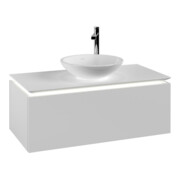 V&B Waschtischunterschrank Legato 100x38x50cm, WT m, m LED, wh. ma