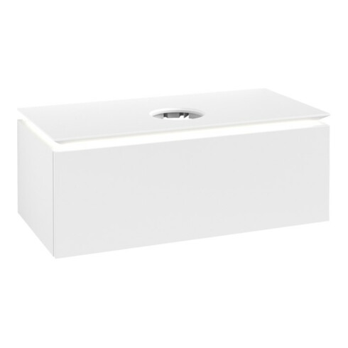 V&B Waschtischunterschrank Legato 100x38x50cm, WT m, m LED, wh. ma