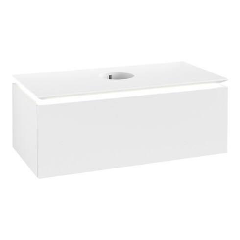 V&B Waschtischunterschrank Legato 100x38x50cm, WT m, m LED, wh. ma