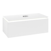 V&B Waschtischunterschrank Legato 100x38x50cm, WT m, m LED, wh. ma
