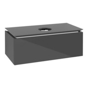 V&B Waschtischunterschrank Legato 100x38x50cm, WT mittig, Glossy Grey
