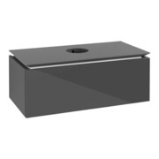V&B Waschtischunterschrank Legato 100x38x50cm, WT mittig, Glossy Grey