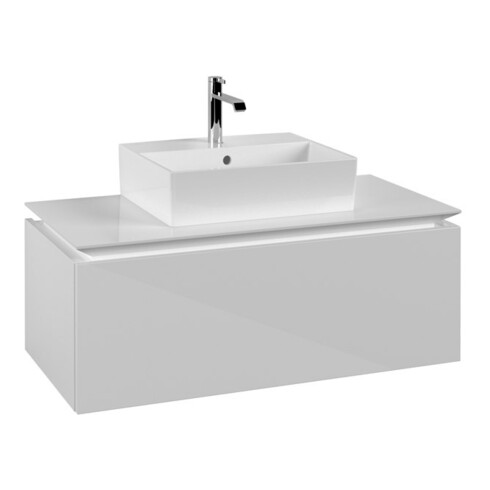 V&B Waschtischunterschrank Legato 100x38x50cm, WT mittig, Glossy White