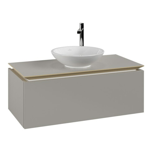 V&B Waschtischunterschrank Legato 100x38x50cm, WT mittig, Soft Grey
