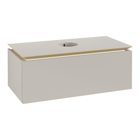 V&B Waschtischunterschrank Legato 100x38x50cm, WT mittig, Soft Grey