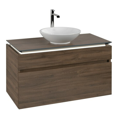 V&B Waschtischunterschrank Legato 100x55x50cm, WT m, m LED, Ariz. Oa