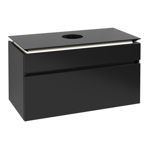 V&B Waschtischunterschrank Legato 100x55x50cm, WT m, m LED, bl ma Lac
