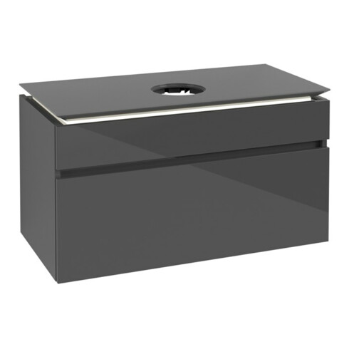 V&B Waschtischunterschrank Legato 100x55x50cm, WT m, m LED, glo Gr