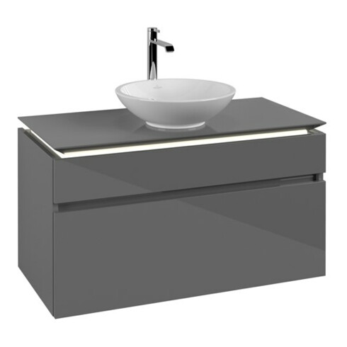 V&B Waschtischunterschrank Legato 100x55x50cm, WT m, m LED, glo Gr