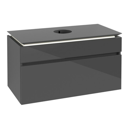 V&B Waschtischunterschrank Legato 100x55x50cm, WT m, m LED, glo Gr