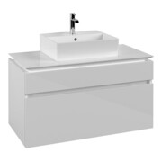 V&B Waschtischunterschrank Legato 100x55x50cm, WT m, m LED, glo wh.
