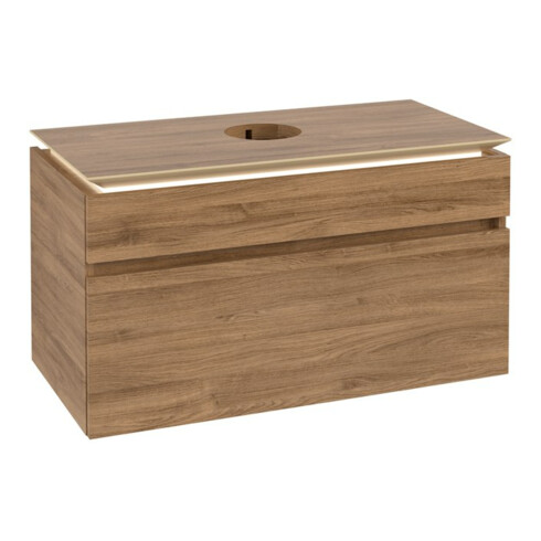 V&B Waschtischunterschrank Legato 100x55x50cm, WT m, m LED, Kan Oa