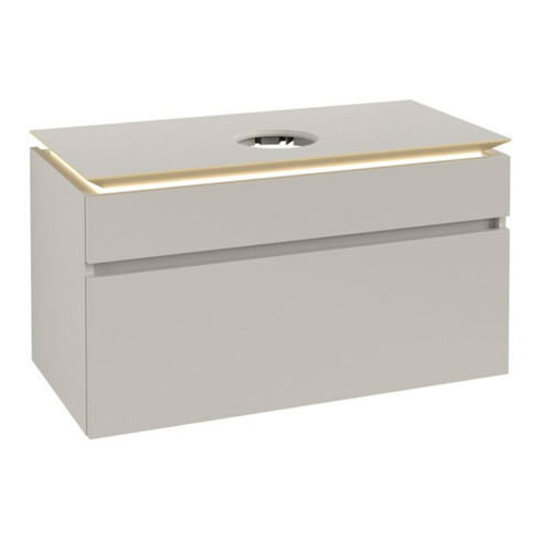 V&B Waschtischunterschrank Legato 100x55x50cm, WT m, m LED, so Gr