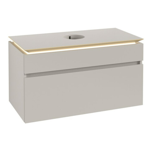 V&B Waschtischunterschrank Legato 100x55x50cm, WT m, m LED, so Gr