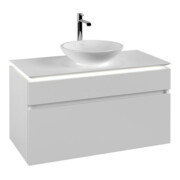 V&B Waschtischunterschrank Legato 100x55x50cm, WT m, m LED, wh. ma