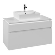 V&B Waschtischunterschrank Legato 100x55x50cm, WT m, m LED, wh. ma