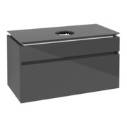 V&B Waschtischunterschrank Legato 100x55x50cm, WT mittig, Glossy Grey