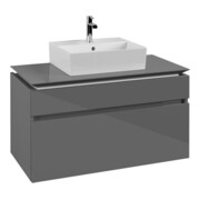 V&B Waschtischunterschrank Legato 100x55x50cm, WT mittig, Glossy Grey