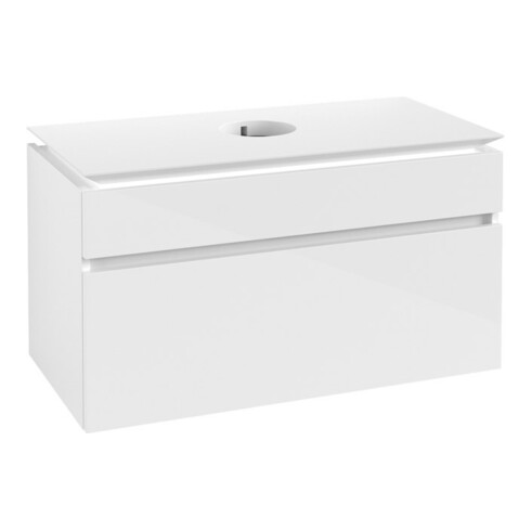 V&B Waschtischunterschrank Legato 100x55x50cm, WT mittig, Glossy White