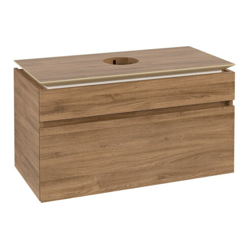 V&B Waschtischunterschrank Legato 100x55x50cm, WT mittig, Kansas Oak