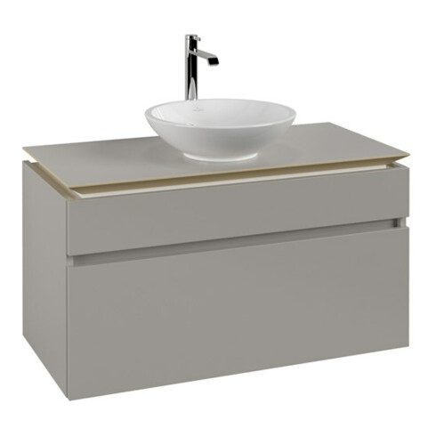 V&B Waschtischunterschrank Legato 100x55x50cm, WT mittig, Soft Grey