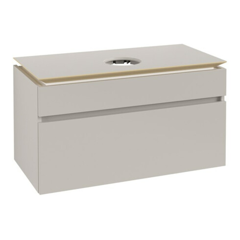 V&B Waschtischunterschrank Legato 100x55x50cm, WT mittig, Soft Grey