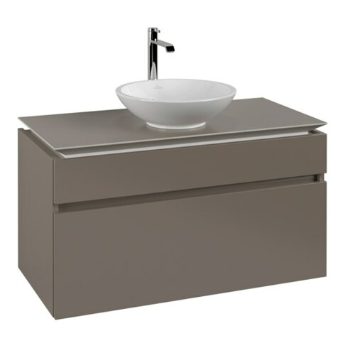 V&B Waschtischunterschrank Legato 100x55x50cm, WT mittig, Truffle Grey